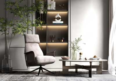 现代休闲椅3D模型下载